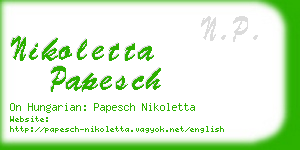 nikoletta papesch business card